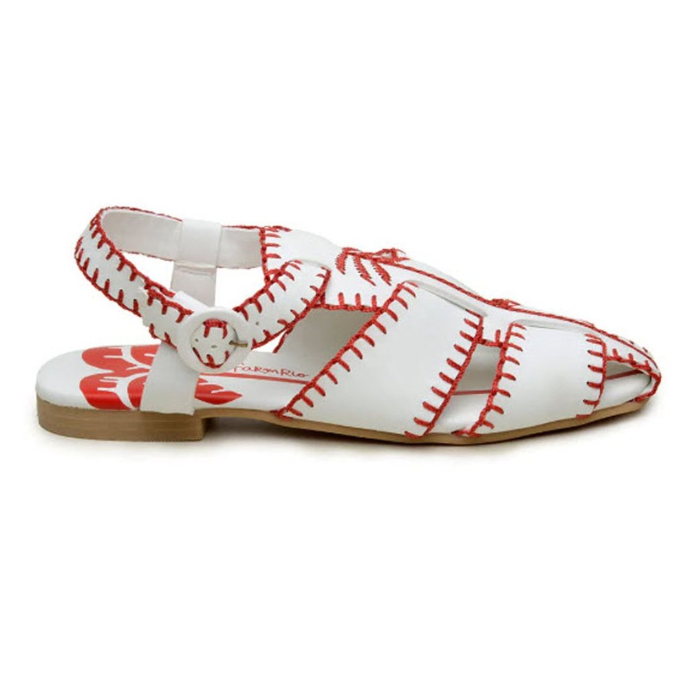 FARM Rio Red Embroidered Palm Tree Sandal 8.5M - Picture 4 of 12